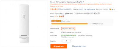 Xiaomi Mi Wi-Fi Amplifier 2 offerta TomTop