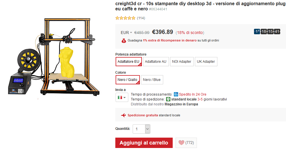 Creality3D CR stampante 3D offerta LightInTheBox