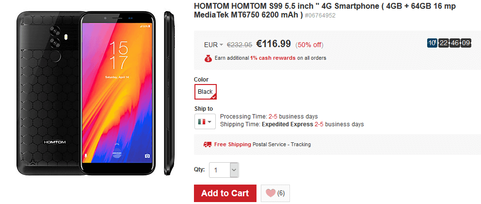 HomTom S99 promozione LightInTheBox