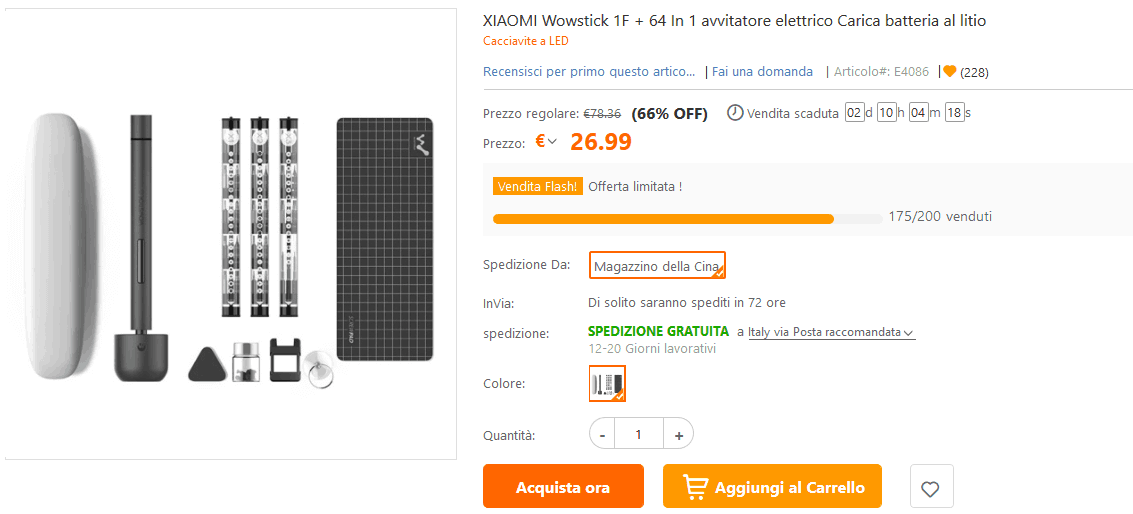 Cacciavite elettrico Xiaomi offerta lampo TomTop