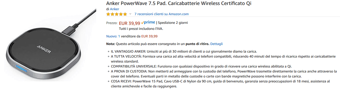 Anker PowerWave 15 Pad recensione