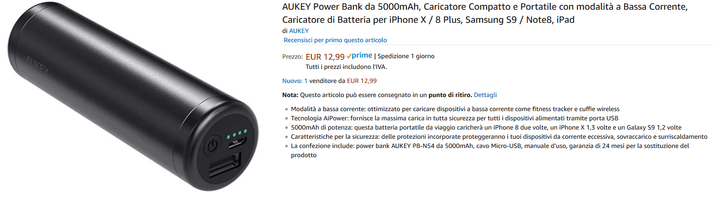 Aukey PB-N54 Powerbank recensione